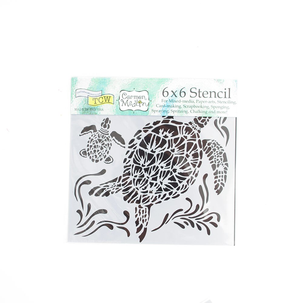Crafter's Workshop, Stencils, Art & School, 6"x6", Sea Turtles, 266830
